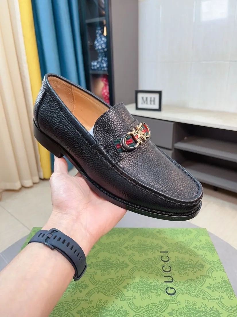Men's Men's Shoes 💰458🌹🌹【GUCCI】The most popular classic Gucci leather shoes. Synchronized with the official website, the upper is made of Italian first-layer cowhide ➕cowhide lining, with unique brand and unique craftsmanship. Highlighting the hot style of the new year. Stop hesitating, stop wandering, get it now. Number: 38--44